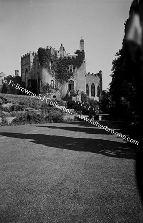 BIRR CASTLE  FLOWER BORDER AND STEPS FROM LAWN